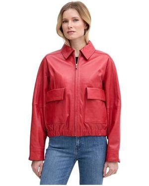 Trussardi Leather Jackets - Rosso