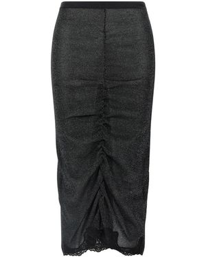 Valentino Garavani Lace Insert Knitted Skirt - Grijs