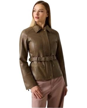 Guess Leather Jackets - Marrón