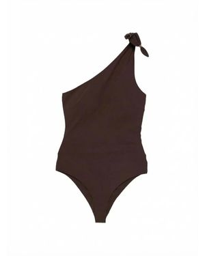 Brunello Cucinelli Badmode ,Bruin ,Nylon Knot Monili One-Shoulder Badpak