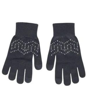 Pieces Accessoires ,Grijs ,Polyester Grijze Gerecyclede Polyester Handschoenen Voor Vrouwen - Zwart