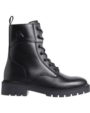 Calvin Klein Lace-Up Boots - Black
