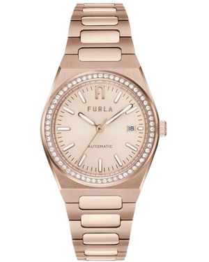 Furla Accessoires ,Roze ,Roestvrijstalen Horloge - Naturel