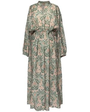 Woolrich Kleedjes ,Veelkleurig ,Lange Viscose Jurk - Groen