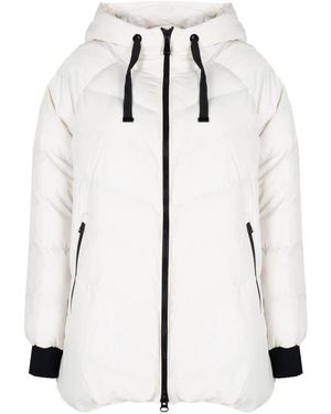 Geox Jassen ,Wit ,Polyester Klassieke Hoara Jas Met Capuchon