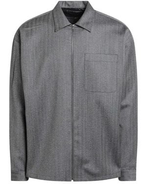 Prada Wool Zip-Up Overshirt - Gray