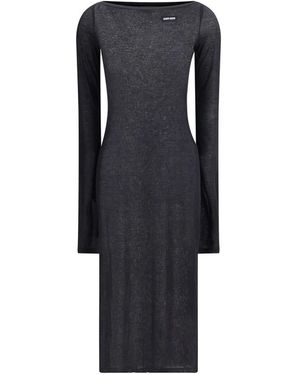 Miu Miu Elegantes Langes Jersey-Kleid - Schwarz