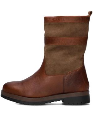 Mazzeltov Schoenen ,Bruin ,Leer Stijlvolle Herfst Enkellaarzen