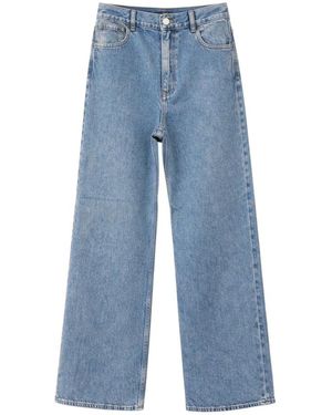 Theory Jeans ,Blauw ,Katoen High-Waisted Wide-Leg Pant