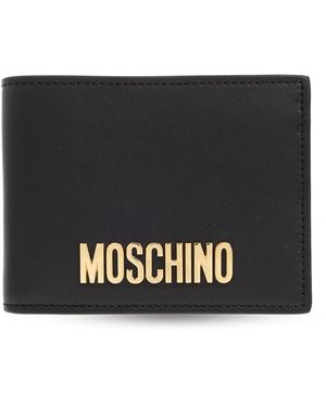 Moschino Accessoires ,Zwart ,Leer Leren Portemonnee Met Logo