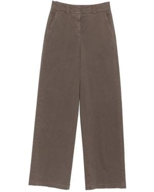 Peserico Broeken ,Bruin ,Katoen Wijde Pijpen Broek