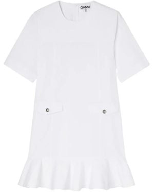 Ganni Short Dresses - Blanco