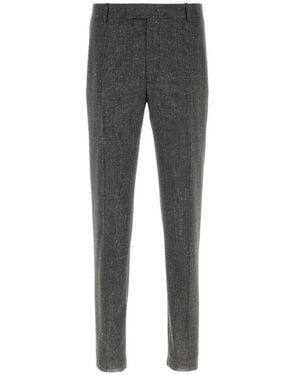 McQueen Broeken ,Zwart ,Wol Geborduurde Wollen Sigarettenbroek - Grijs