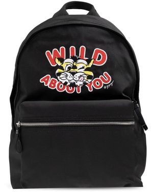 KENZO Bestickter Rucksack - Schwarz