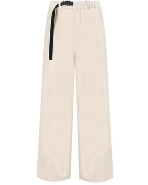 White Sand Cremefarbene Gerippte Carol Hose - Natur