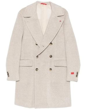 Isaia Double-Breasted Coats - Natural