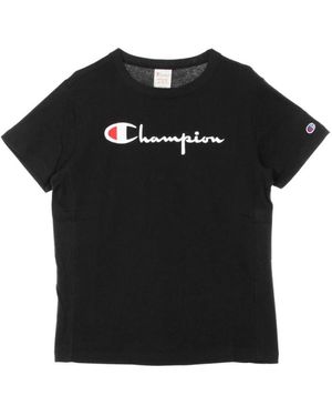 Champion Schwarzes Crewneck Tee Damen T-Shirt