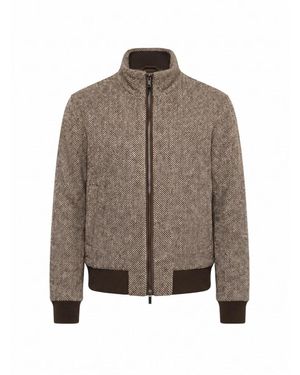 Peserico Jassen ,Bruin ,Tweed Donegal Tweed Bomberjack