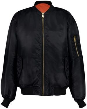 Balmain Nylon Bomber Met Attitude Borduurwerk - Zwart