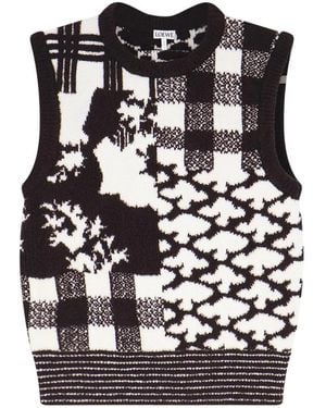 Loewe Ärmelloser Wollpullover - Schwarz