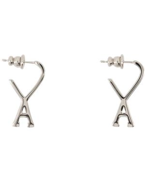 Ami Paris Zilveren Metalen Oorbellen - Metallic