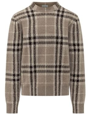 Burberry Truien & Vesten ,Trui Met Ruitpatroon - Grijs