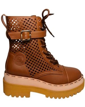 Liu Jo Lace-Up Boots - Brown