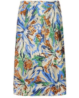 Rabanne Jupe Knie Rok - Blauw