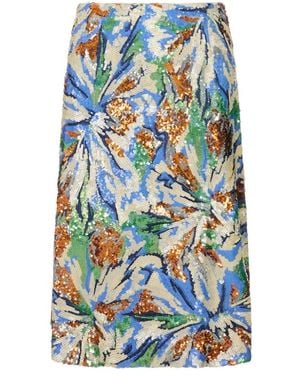 Rabanne Jupe Knie Rok - Blauw