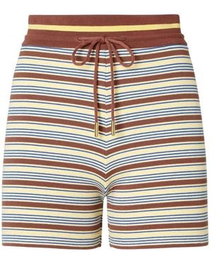 Fendi Gestreepte Gebreide Shorts - Blauw
