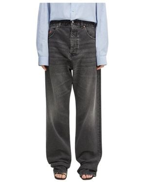Martine Rose Jeans ,Zwart ,Katoen Open Fly Jeans - Grijs