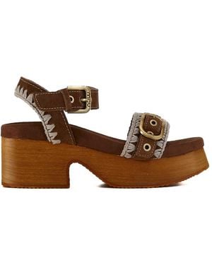 Mou Schoenen ,Bruin ,Legno Hoge Hak Sandalen