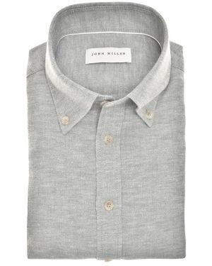 John Miller Overhemd Slim Fit - Grijs