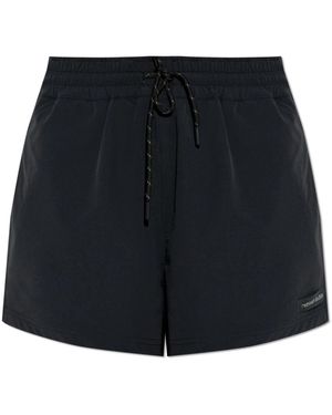 Rethinkit Studios Korte Broeken ,Zwart ,Leer Shorts Met Logopatch