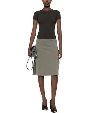Alexander Wang Tops ,Bruin ,Jacquard Logo Korte Mouw Ronde Hals Top