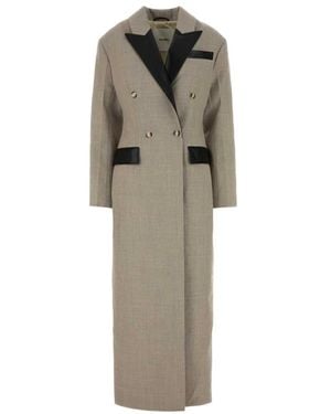 Nanushka Double-Breasted Coats - Naturel