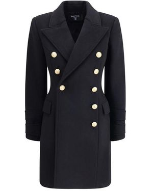 Balmain Double-Breasted Coats - Negro