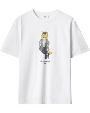 Maison Kitsuné Fox Head Comfort T-Shirt - Wit