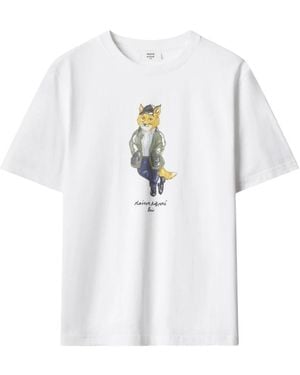 Maison Kitsuné Fox Head Comfort T-Shirt - Wit