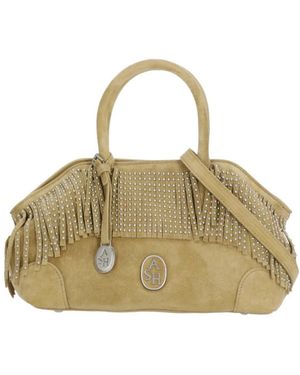 Ash Tassen ,Groen ,Leer Suede Leren Schoudertas - Metallic