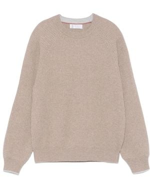 Brunello Cucinelli Round-Neck Knitwear - Neutro