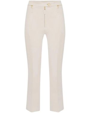 Elisabetta Franchi Cropped Trousers - Natural