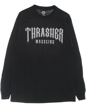 Thrasher Long Sleeve T-Shirts - Black