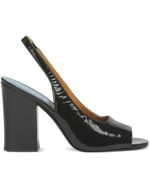 Marni Open-Toe Heeled Slingback Sandals - Metallic
