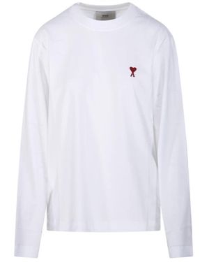 Ami Paris Weißes Langarm-T-Shirt
