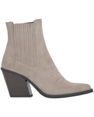 ESTRO Premium Italienische Velours-Cowboystiefel Mit Blockabsatz - Grau