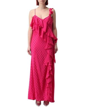 MSGM Fuchsia Gerüschtes Maxikleid - Pink