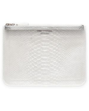 Comme des Garçons Tassen ,Grijs ,Leer Classic Wallet - Wit