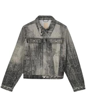 Camper Paint Print Denim Jacket - Grau