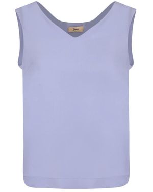 Herno Overhemden ,Paars ,Polyester Blouse Met Knoopdetail - Blauw